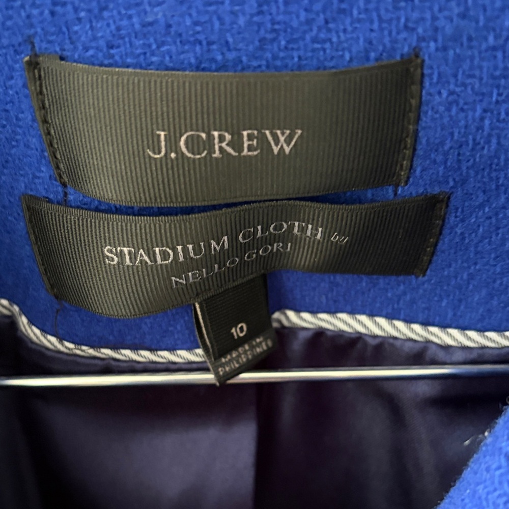 J. Crew Nello Gori Stadium Cloth Royal Blue Peacoat with Gold Buttons - Picture 2 of 3